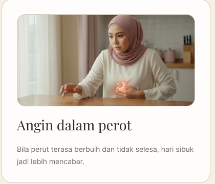 Angin dalam perot - Bila perut terasa berbuih dan tidak selesa